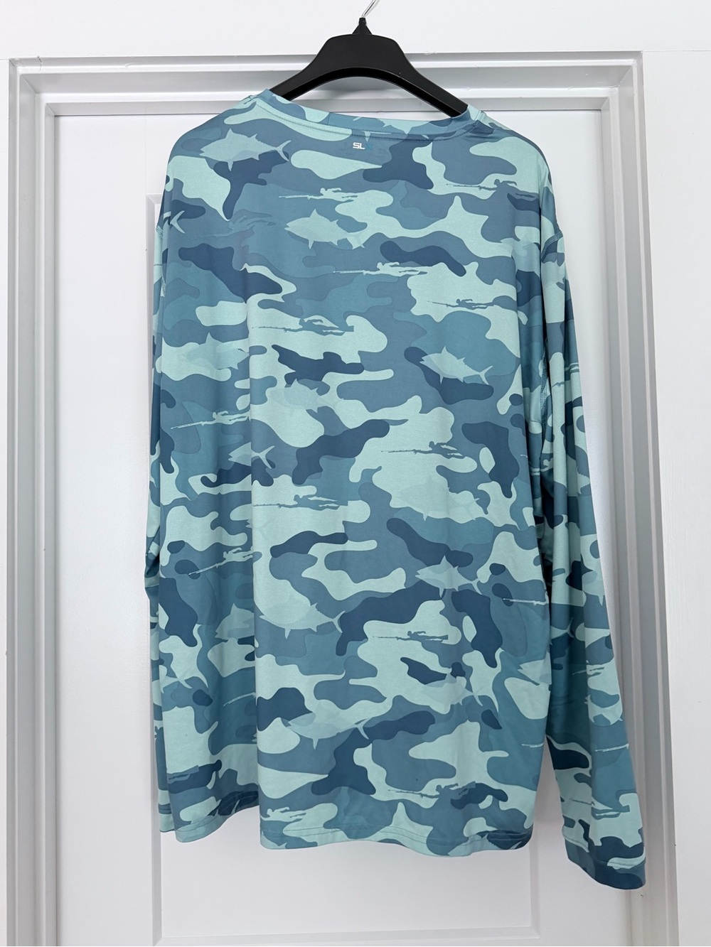 Salt Life Men's Long Sleeve Camo Tee in Light Blue and Teal - Picture 2 of 2